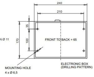 Dimensions of plate metal detector METRON 03 SL