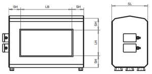 Dimensions of tunnel metal detector METRON 05 C