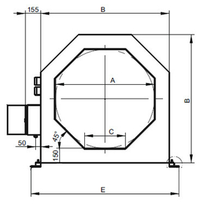 Dimensions of tunnel metal detector METRON 05 CO