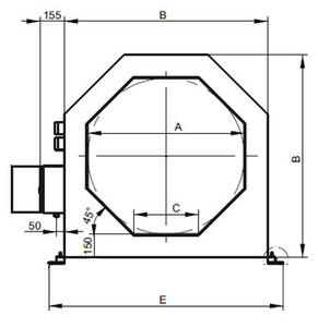 Dimensions of tunnel metal detector METRON 05 CO