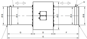 Dimensions of pipeline metal detector METRON 05 PowerLine