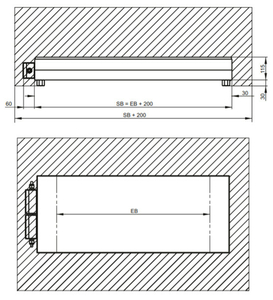Dimensions of tunnel metal detector METRON 05 S