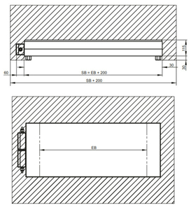 Dimensions of tunnel metal detector METRON 05 S