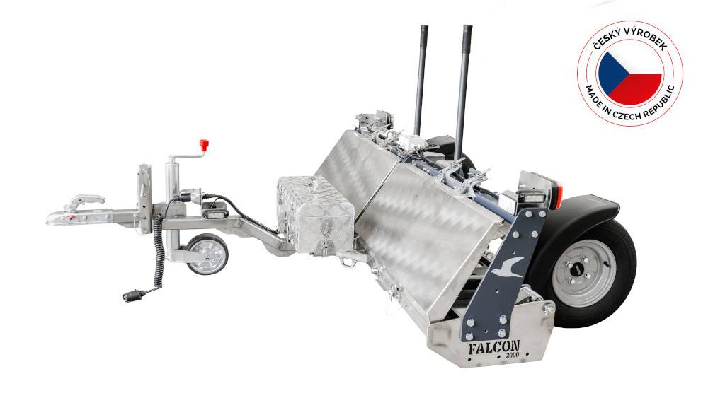 Tow behind magnetic sweeper MS FALCON for airports and unpaved surfaces Tow behind magnetic sweeper MS FALCON for airports and Unpaved Surfaces