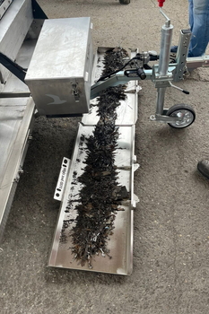 Magnetic sweeper MS 2000 F FALCON – cleaning up metal impurities in the hall of an automotive plant
