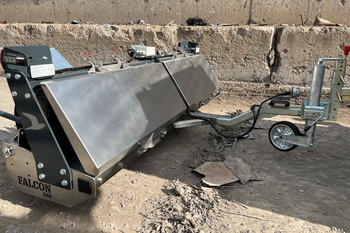 Magnetic sweeper MS 2000 FALCON — cleaning up metal contaminants in a cement plant area