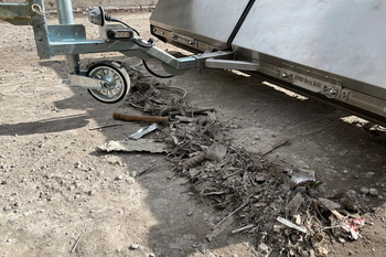 Magnetic sweeper MS 2000 FALCON — cleaning up metal contaminants in a cement plant area
