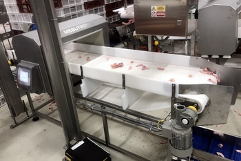 Tunnel metal detector METRON 07 CI – inspection of meat products in the food industry