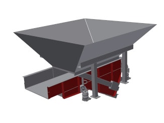 Feed hopper and vibrating feeder