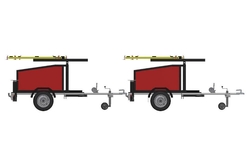 The portable lighted runway closure markers can be transported together where one is joined to the other.